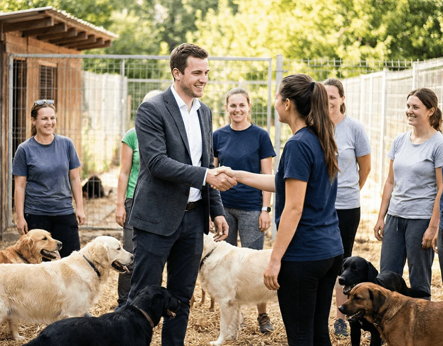 LUSA team visiting an animal shelter