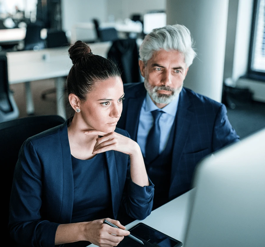 Professionals analyzing data in the office